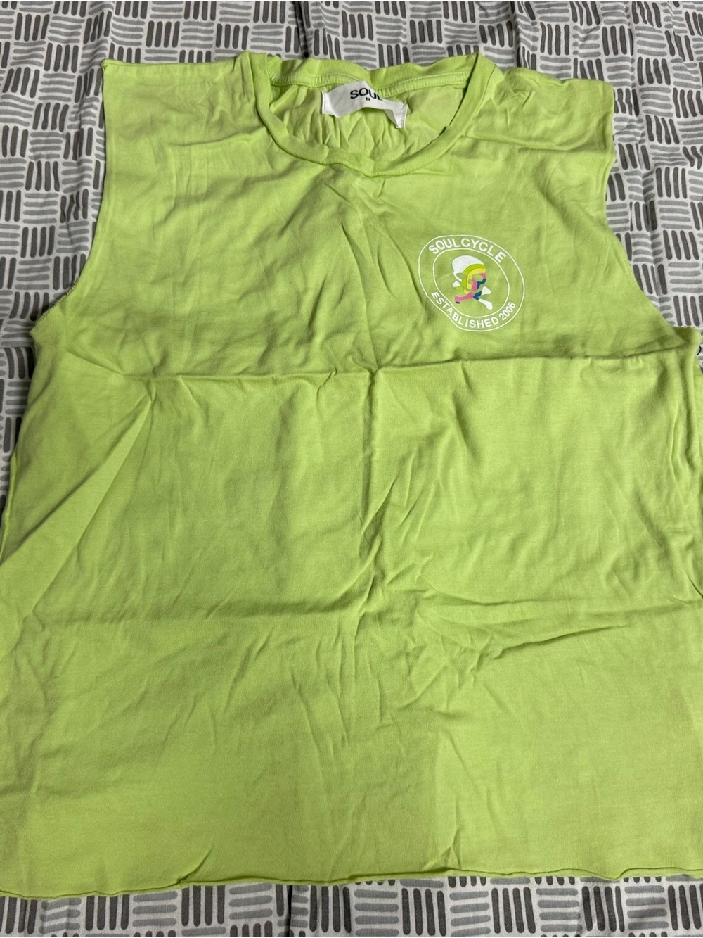 soulcycle Lime Green Sleeveless Tank with Logo